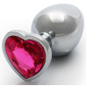 Ouch! Bijou anal Heart Gem L 8 x 4cm Argenté-Rose